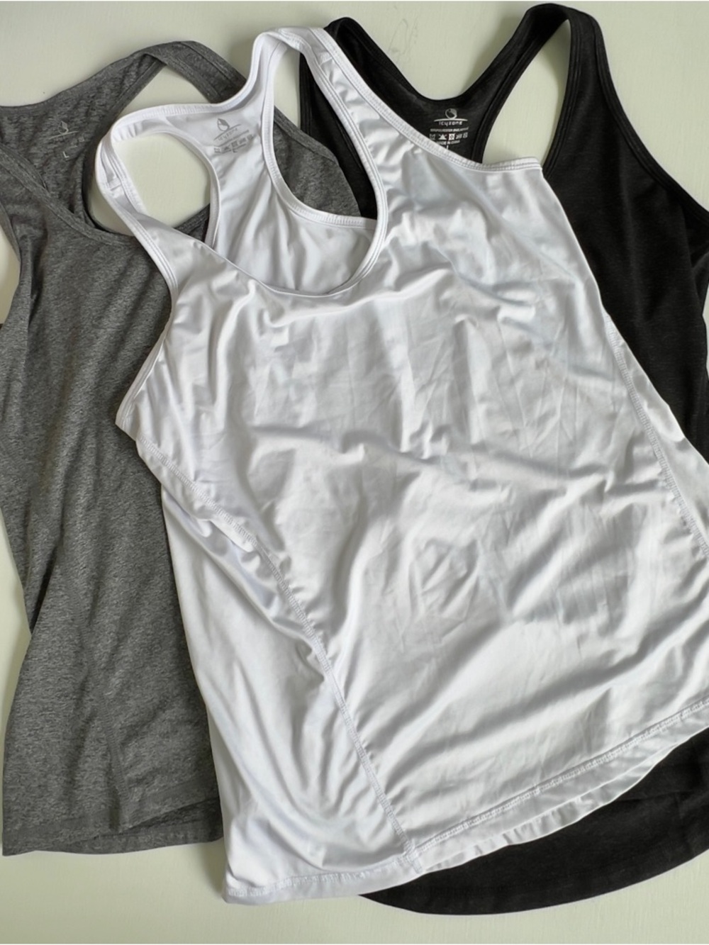 Women's Racerback Tank Tops- White, Gray, Black